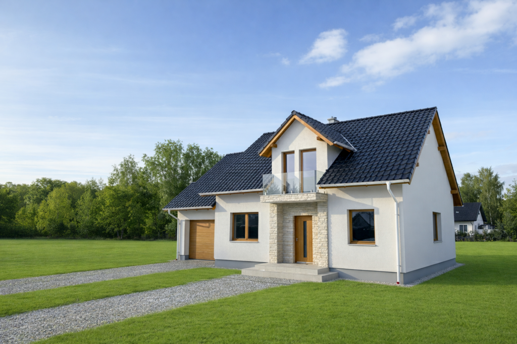 Wizualizacja elewacji AI. Sprawdź postępy prac w galerii budowy.